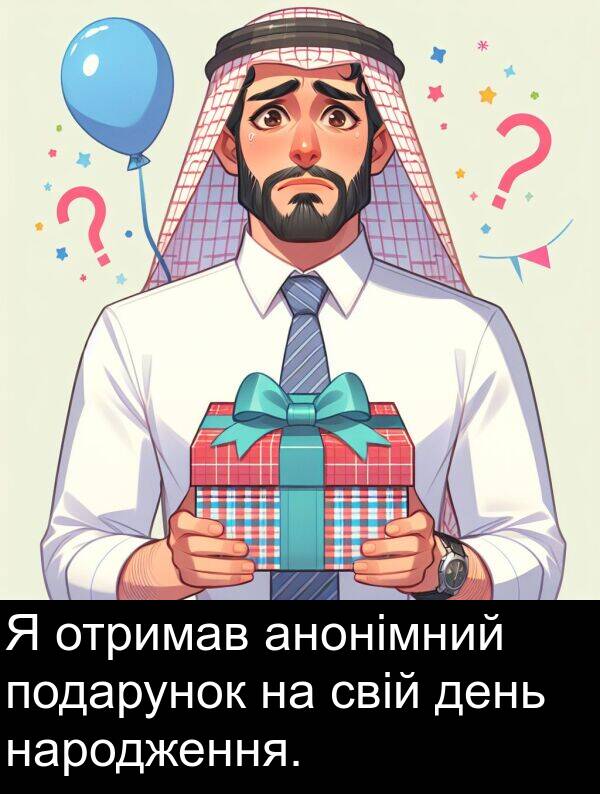 день: Я отримав анонімний подарунок на свій день народження.