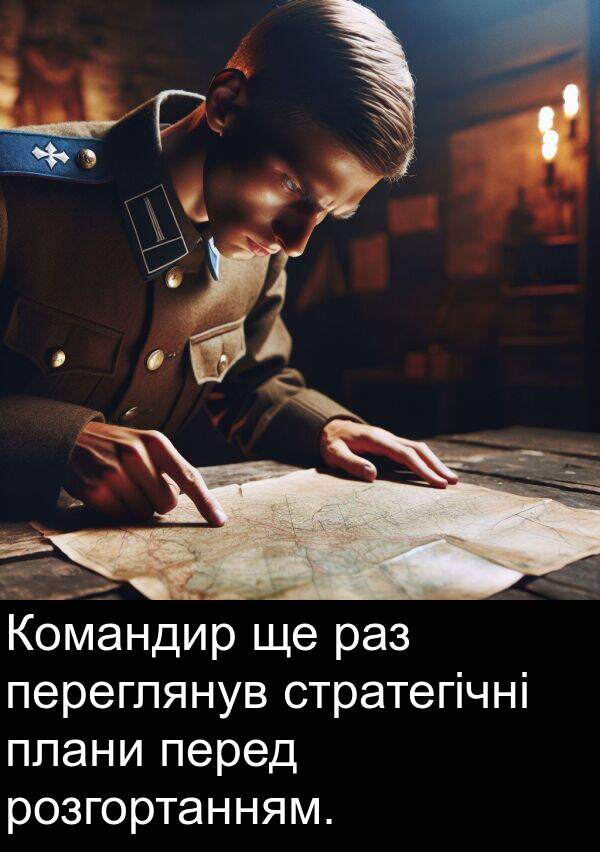 раз: Командир ще раз переглянув стратегічні плани перед розгортанням.
