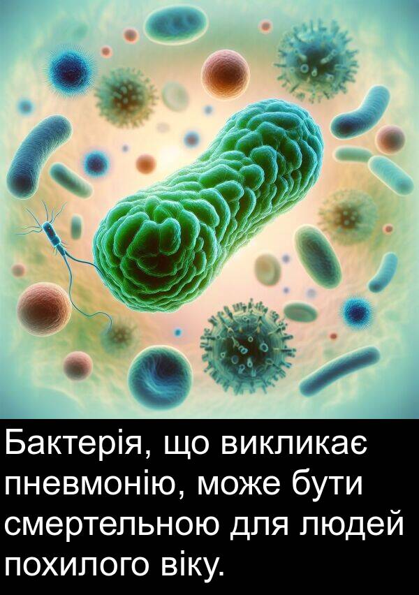 людей: Бактерія, що викликає пневмонію, може бути смертельною для людей похилого віку.