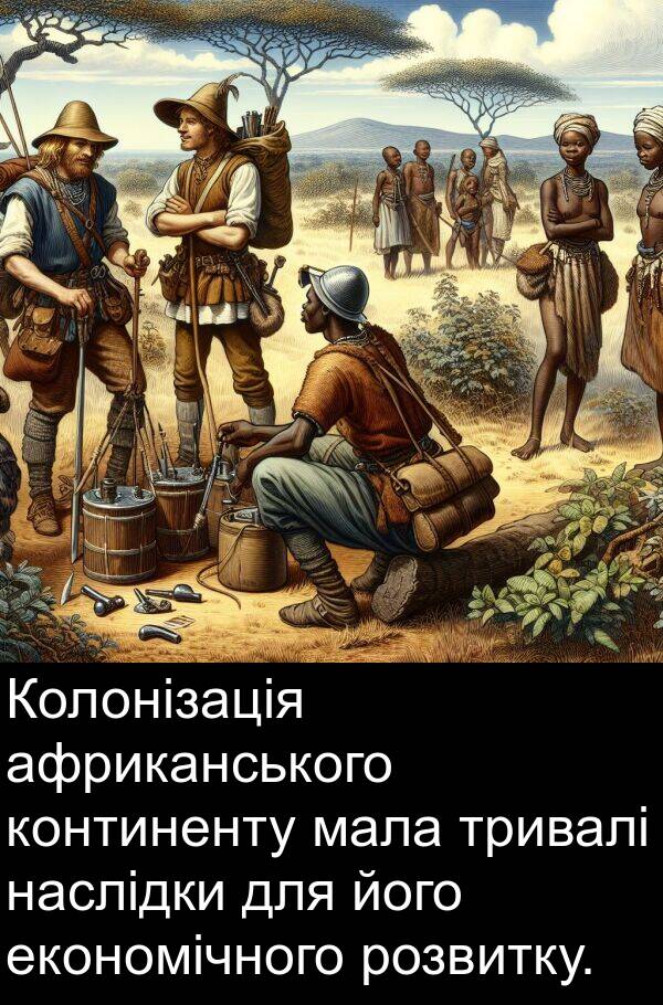 африканського: Колонізація африканського континенту мала тривалі наслідки для його економічного розвитку.