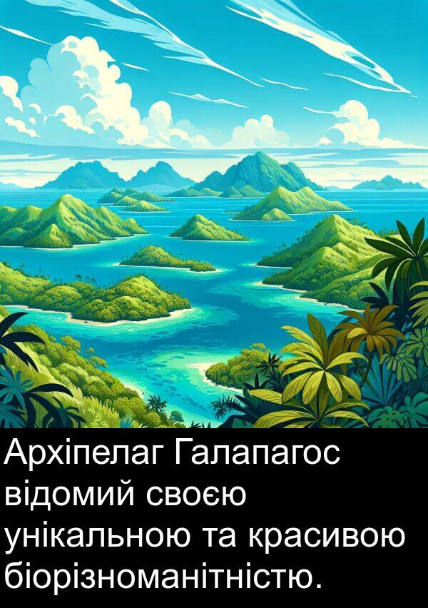 своєю: Архіпелаг Галапагос відомий своєю унікальною та красивою біорізноманітністю.