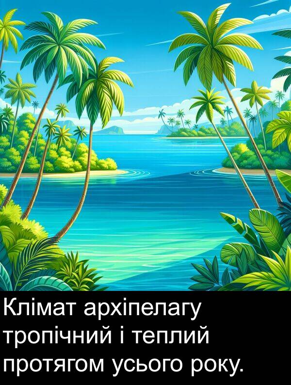 архіпелагу: Клімат архіпелагу тропічний і теплий протягом усього року.