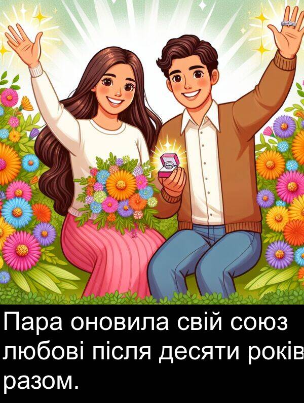 після: Пара оновила свій союз любові після десяти років разом.