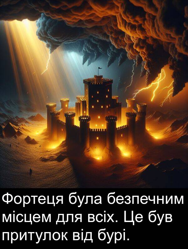 місцем: Фортеця була безпечним місцем для всіх. Це був притулок від бурі.