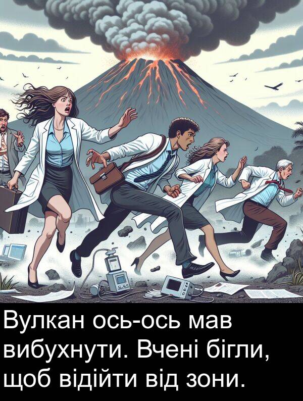 мав: Вулкан ось-ось мав вибухнути. Вчені бігли, щоб відійти від зони.