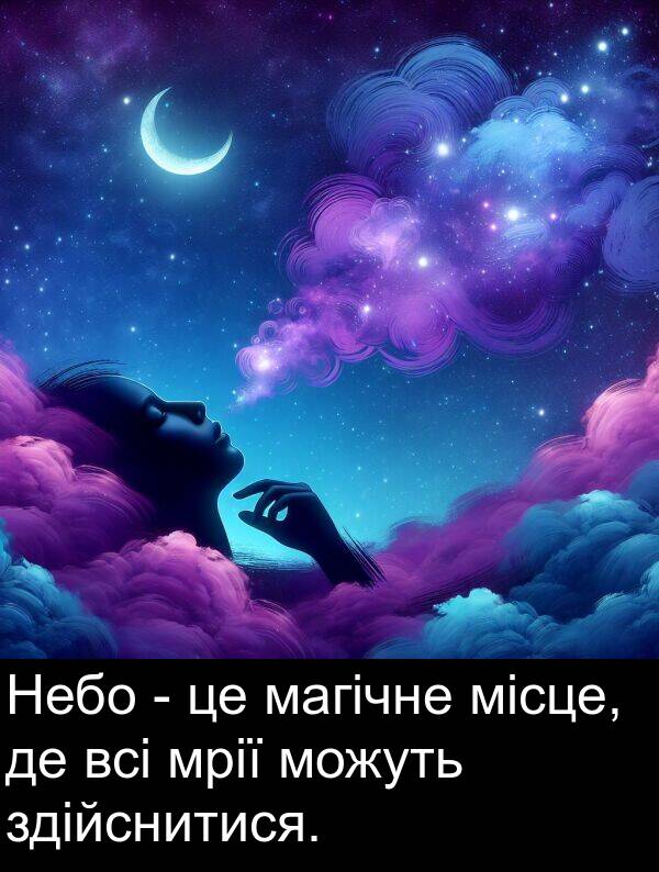 місце: Небо - це магічне місце, де всі мрії можуть здійснитися.