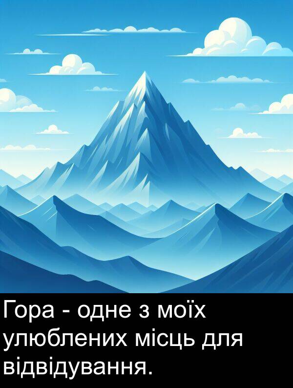 місць: Гора - одне з моїх улюблених місць для відвідування.