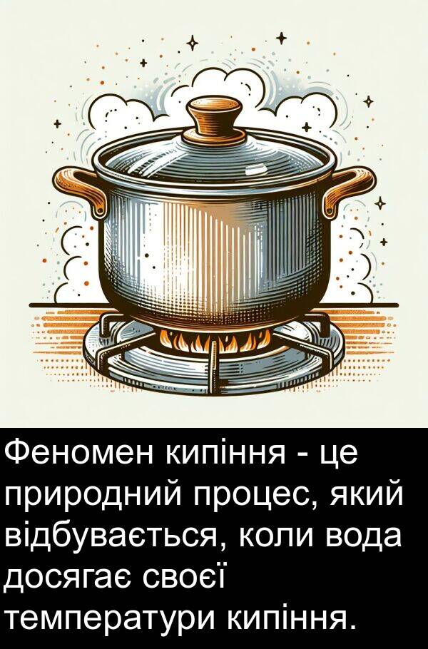 кипіння: Феномен кипіння - це природний процес, який відбувається, коли вода досягає своєї температури кипіння.