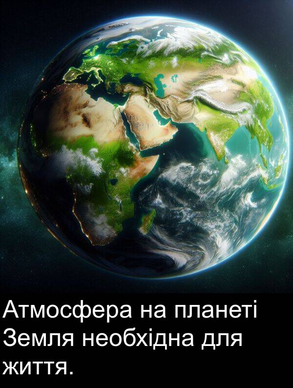 для: Атмосфера на планеті Земля необхідна для життя.