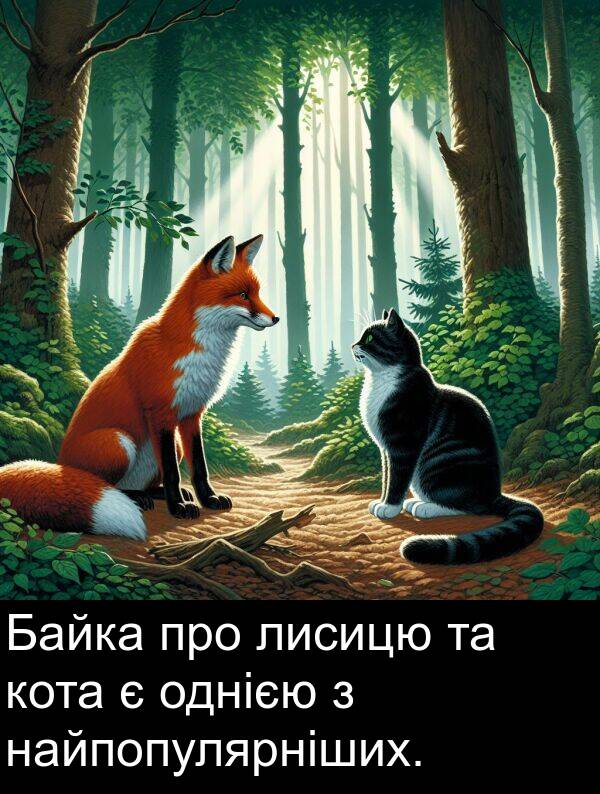 найпопулярніших: Байка про лисицю та кота є однією з найпопулярніших.