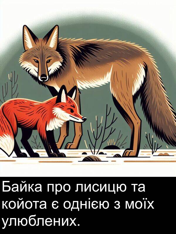 улюблених: Байка про лисицю та койота є однією з моїх улюблених.