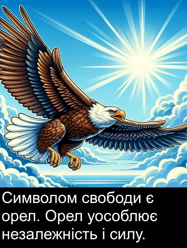 орел: Символом свободи є орел. Орел уособлює незалежність і силу.