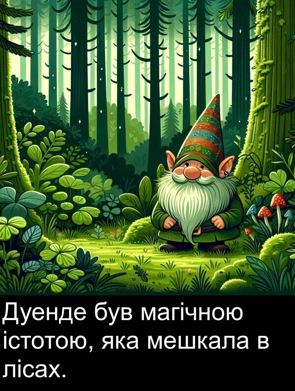 магічною: Дуенде був магічною істотою, яка мешкала в лісах.