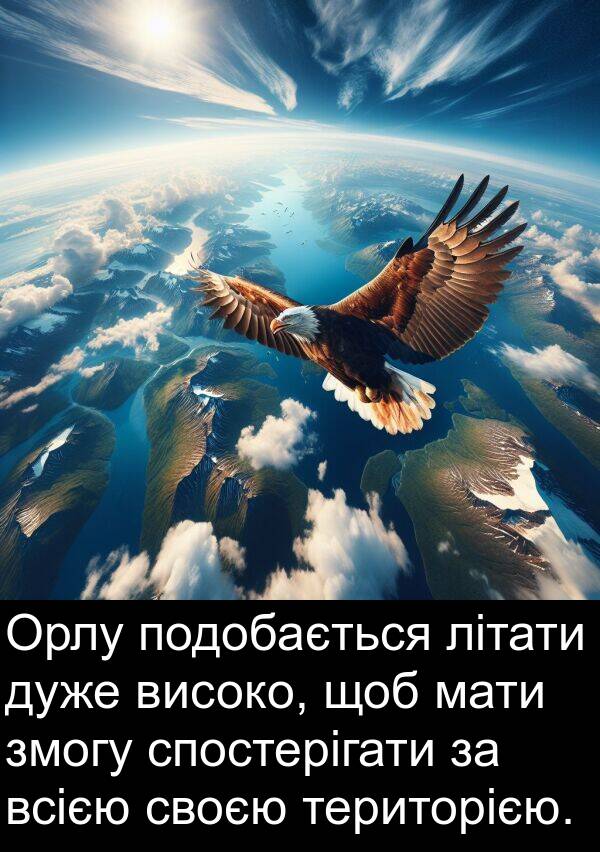 мати: Орлу подобається літати дуже високо, щоб мати змогу спостерігати за всією своєю територією.