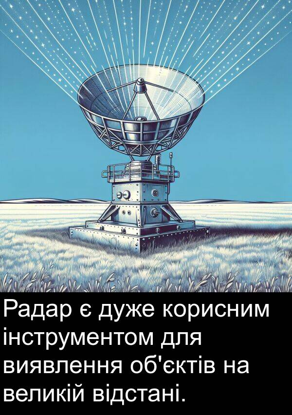 інструментом: Радар є дуже корисним інструментом для виявлення об'єктів на великій відстані.