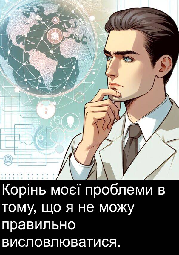 тому: Корінь моєї проблеми в тому, що я не можу правильно висловлюватися.