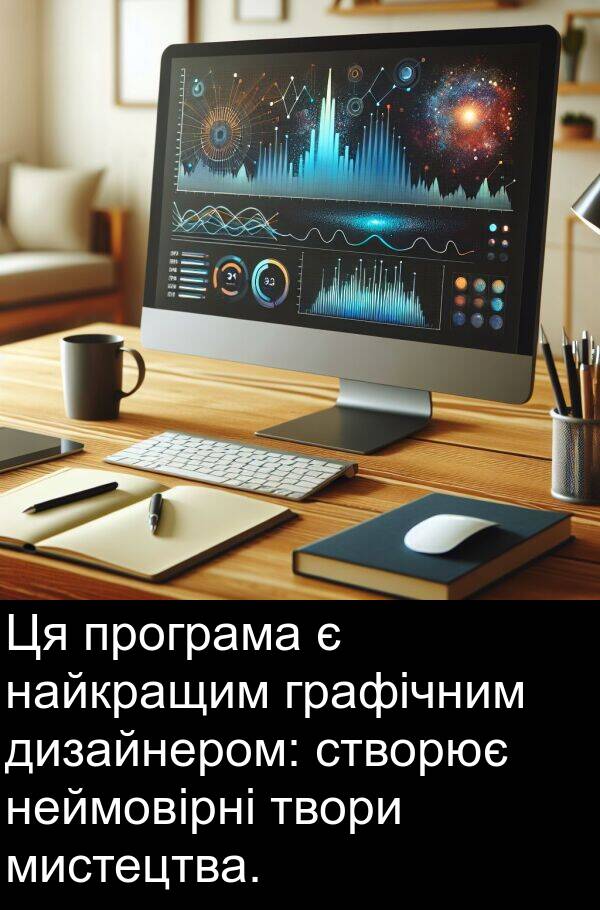 дизайнером: Ця програма є найкращим графічним дизайнером: створює неймовірні твори мистецтва.