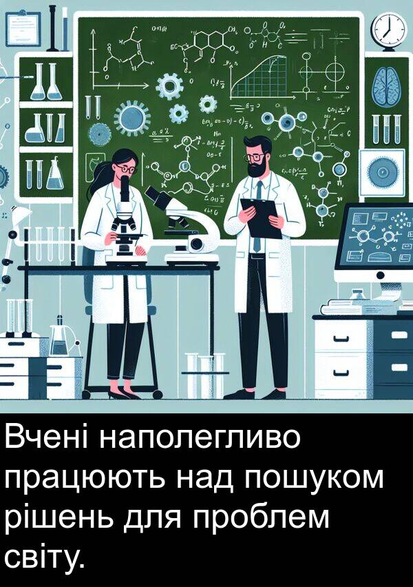 рішень: Вчені наполегливо працюють над пошуком рішень для проблем світу.