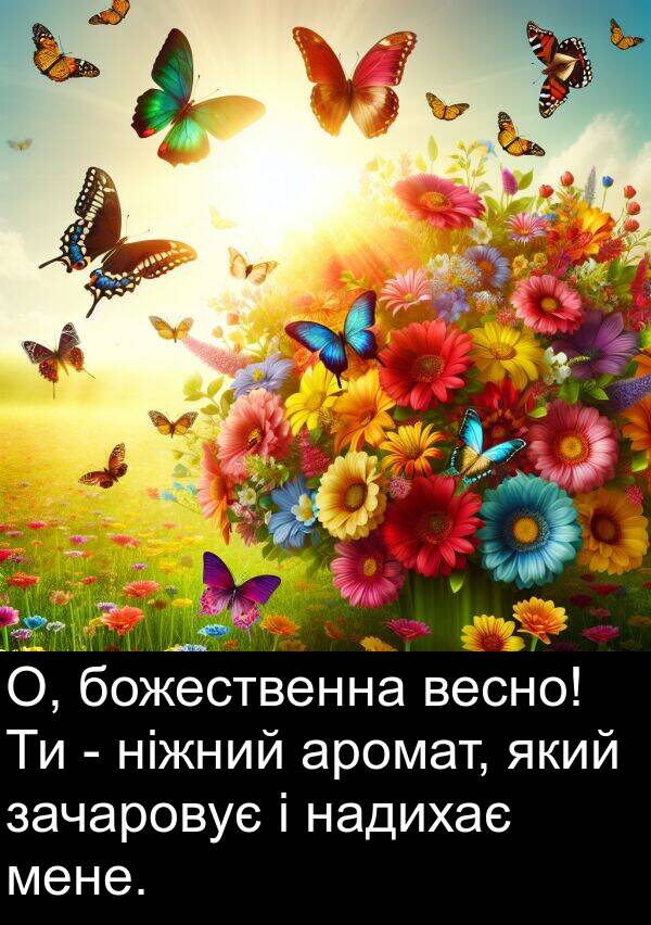 аромат: О, божественна весно! Ти - ніжний аромат, який зачаровує і надихає мене.