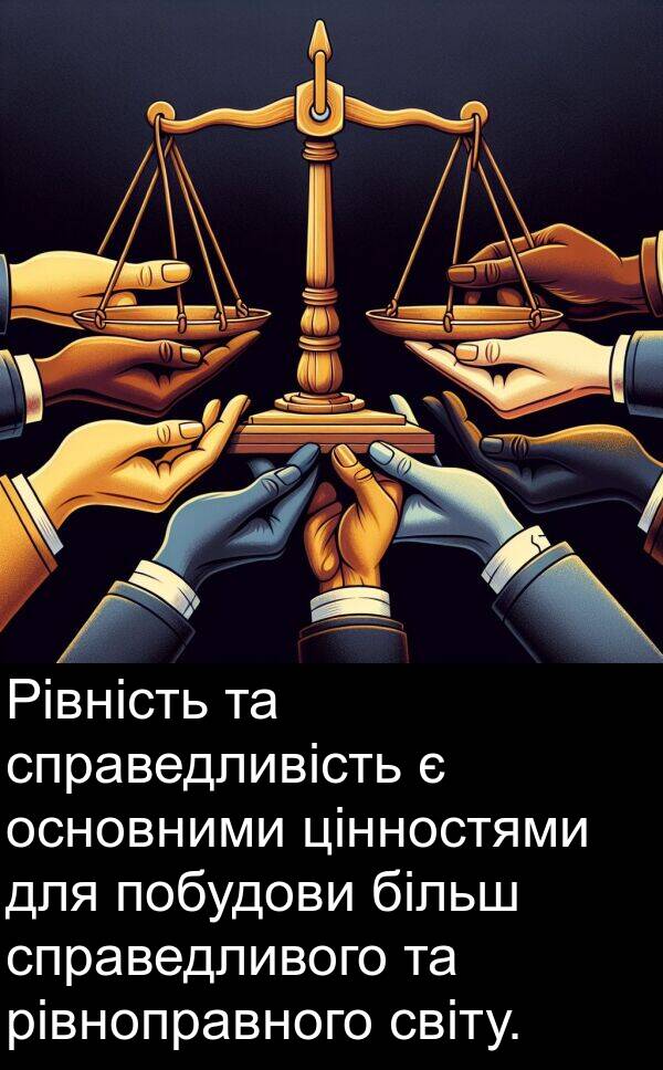 рівноправного: Рівність та справедливість є основними цінностями для побудови більш справедливого та рівноправного світу.