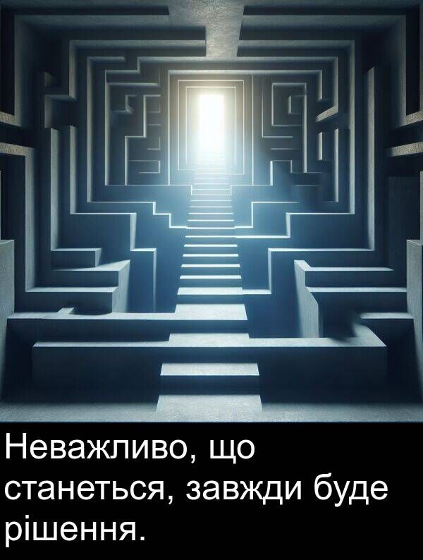 рішення: Неважливо, що станеться, завжди буде рішення.