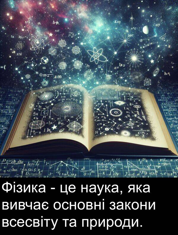 закони: Фізика - це наука, яка вивчає основні закони всесвіту та природи.