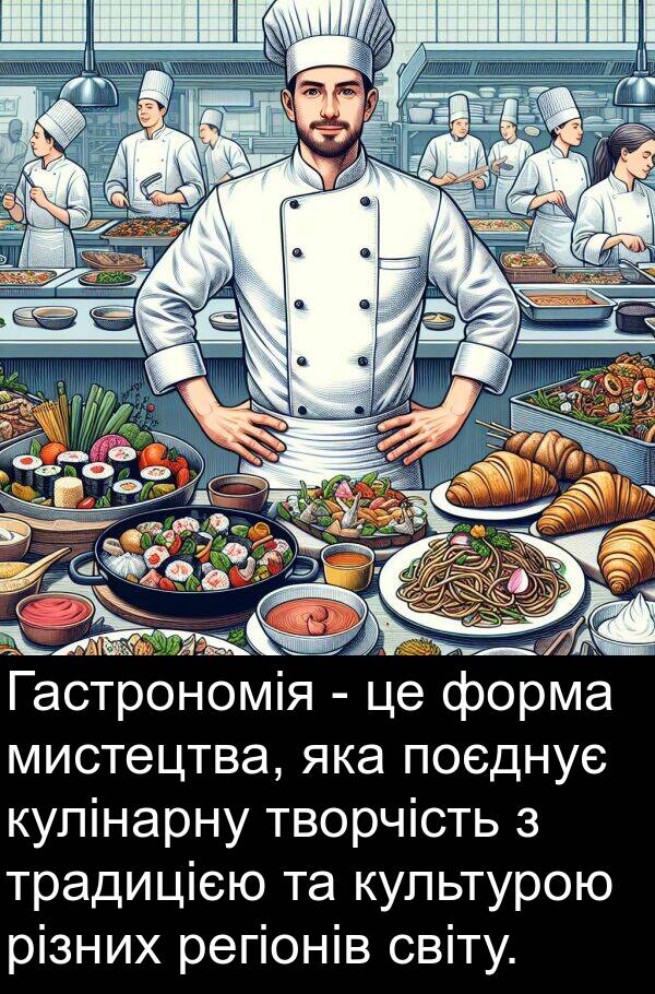 регіонів: Гастрономія - це форма мистецтва, яка поєднує кулінарну творчість з традицією та культурою різних регіонів світу.