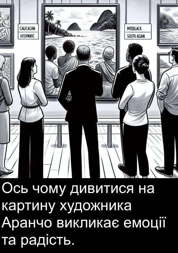 чому: Ось чому дивитися на картину художника Аранчо викликає емоції та радість.