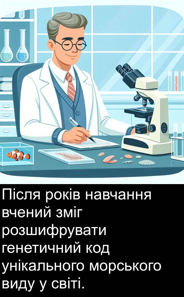 унікального: Після років навчання вчений зміг розшифрувати генетичний код унікального морського виду у світі.