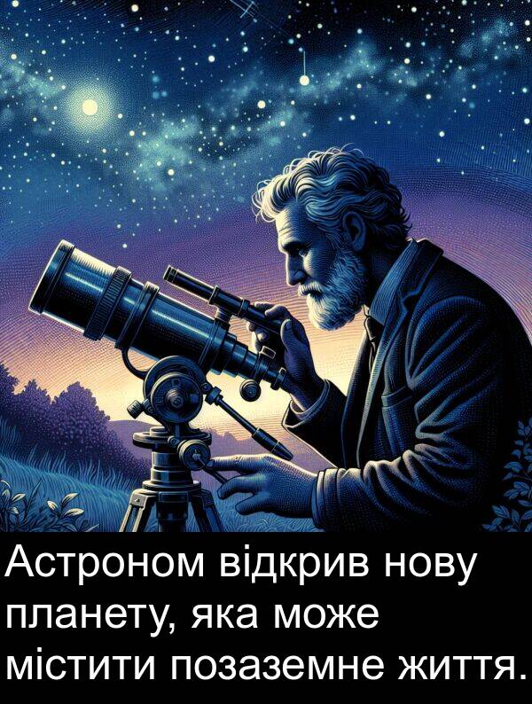 містити: Астроном відкрив нову планету, яка може містити позаземне життя.