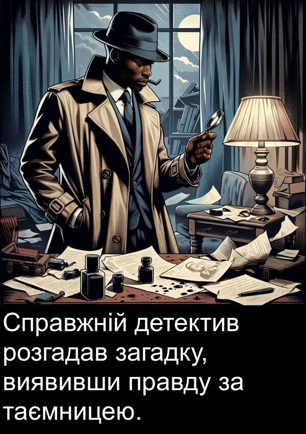 детектив: Справжній детектив розгадав загадку, виявивши правду за таємницею.