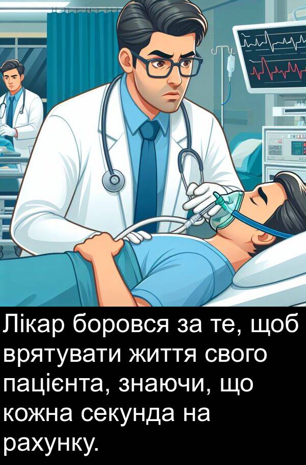 рахунку: Лікар боровся за те, щоб врятувати життя свого пацієнта, знаючи, що кожна секунда на рахунку.