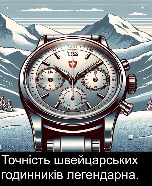 легендарна: Точність швейцарських годинників легендарна.