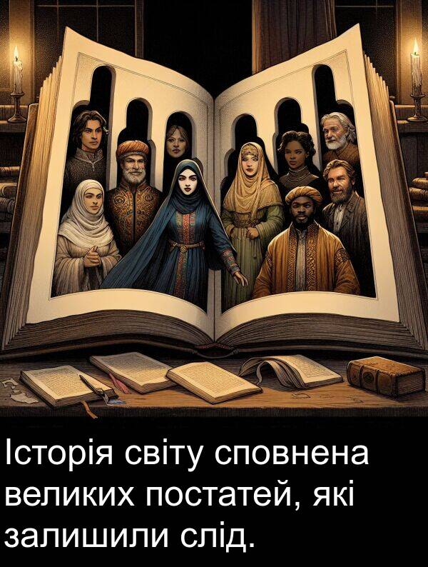 залишили: Історія світу сповнена великих постатей, які залишили слід.