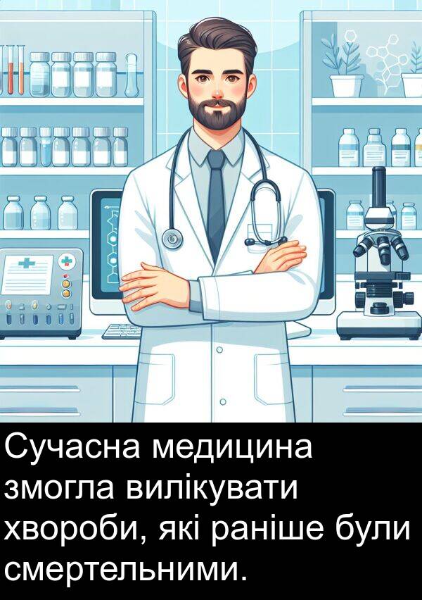 медицина: Сучасна медицина змогла вилікувати хвороби, які раніше були смертельними.