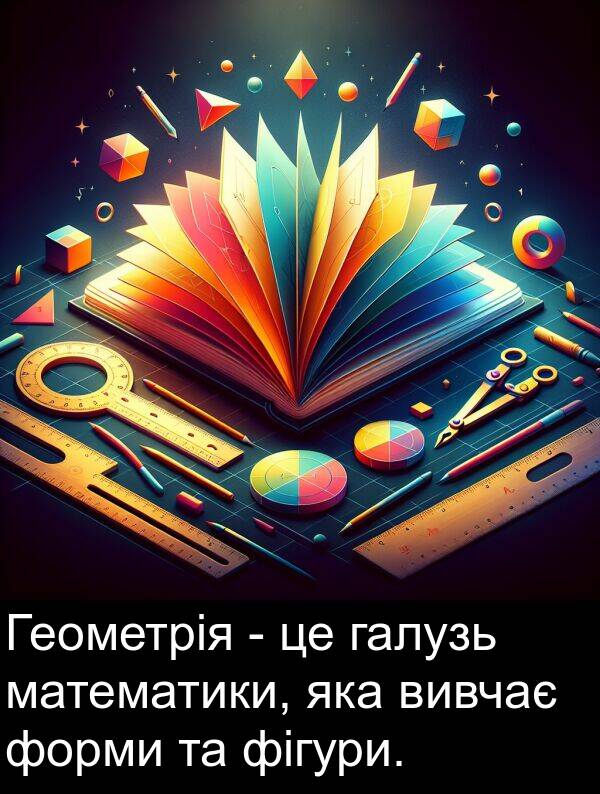 математики: Геометрія - це галузь математики, яка вивчає форми та фігури.