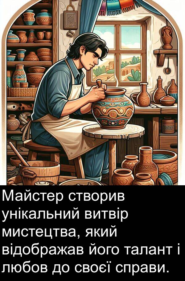 відображав: Майстер створив унікальний витвір мистецтва, який відображав його талант і любов до своєї справи.