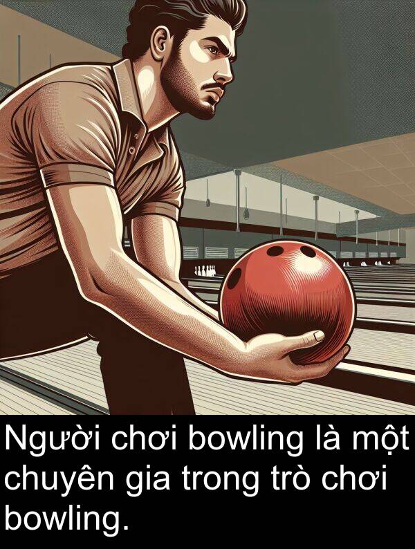 chơi: Người chơi bowling là một chuyên gia trong trò chơi bowling.