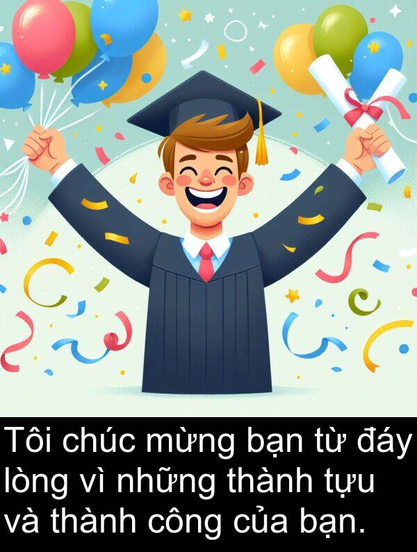 mừng: Tôi chúc mừng bạn từ đáy lòng vì những thành tựu và thành công của bạn.