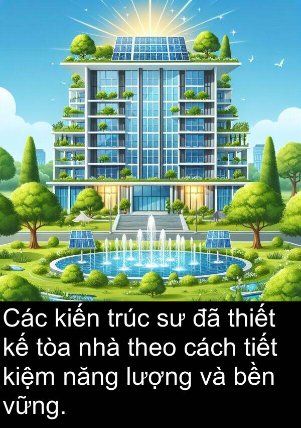 trúc: Các kiến trúc sư đã thiết kế tòa nhà theo cách tiết kiệm năng lượng và bền vững.