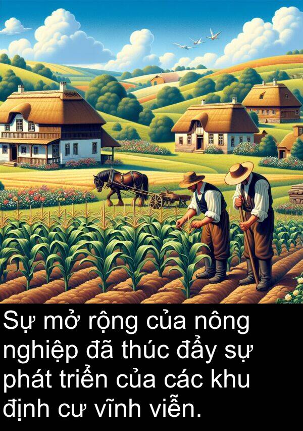 triển: Sự mở rộng của nông nghiệp đã thúc đẩy sự phát triển của các khu định cư vĩnh viễn.