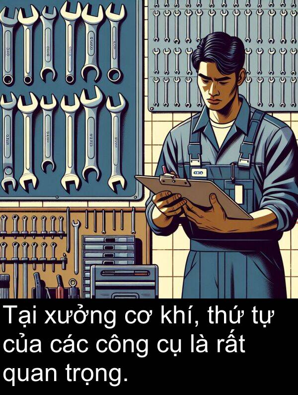 thứ: Tại xưởng cơ khí, thứ tự của các công cụ là rất quan trọng.