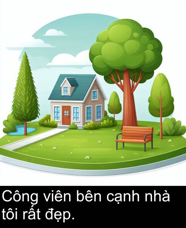 cạnh: Công viên bên cạnh nhà tôi rất đẹp.