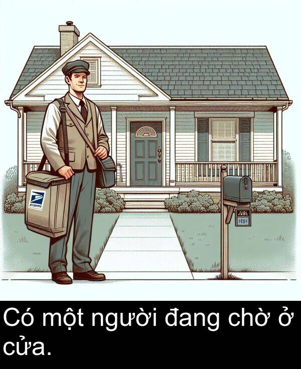 một: Có một người đang chờ ở cửa.