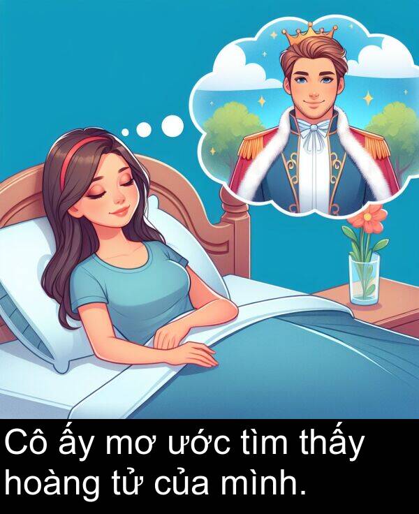 tìm: Cô ấy mơ ước tìm thấy hoàng tử của mình.