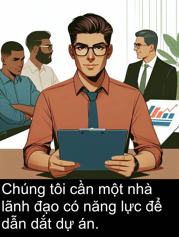 lực: Chúng tôi cần một nhà lãnh đạo có năng lực để dẫn dắt dự án.