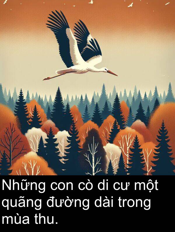 mùa: Những con cò di cư một quãng đường dài trong mùa thu.