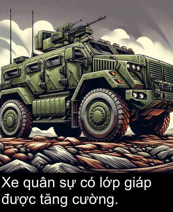 lớp: Xe quân sự có lớp giáp được tăng cường.