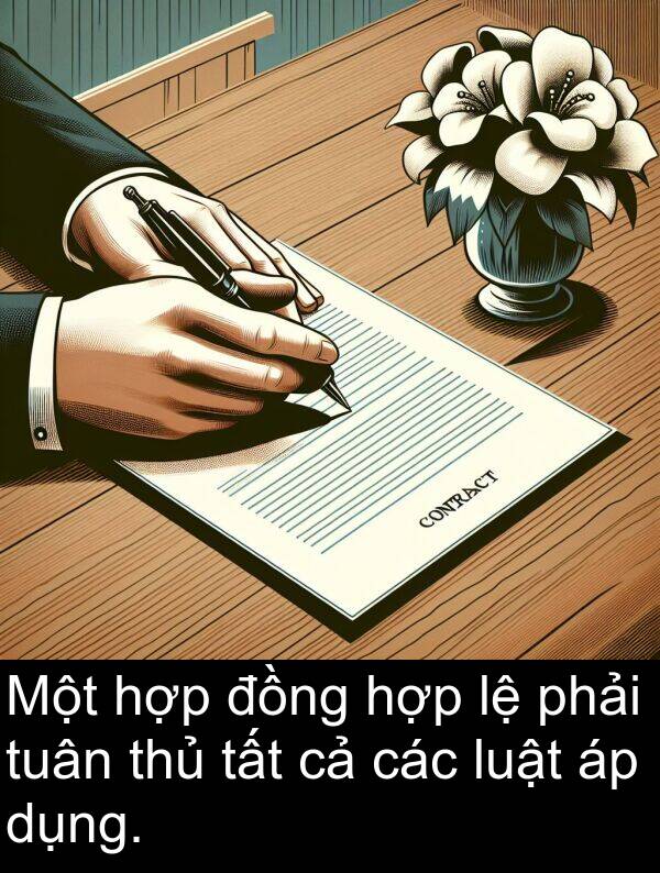 phải: Một hợp đồng hợp lệ phải tuân thủ tất cả các luật áp dụng.