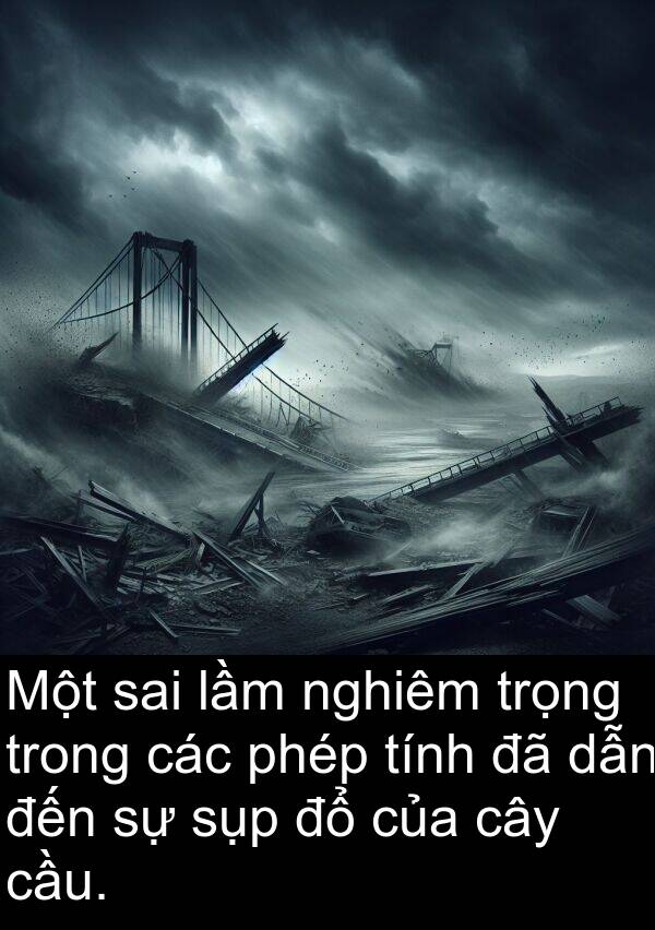 lầm: Một sai lầm nghiêm trọng trong các phép tính đã dẫn đến sự sụp đổ của cây cầu.